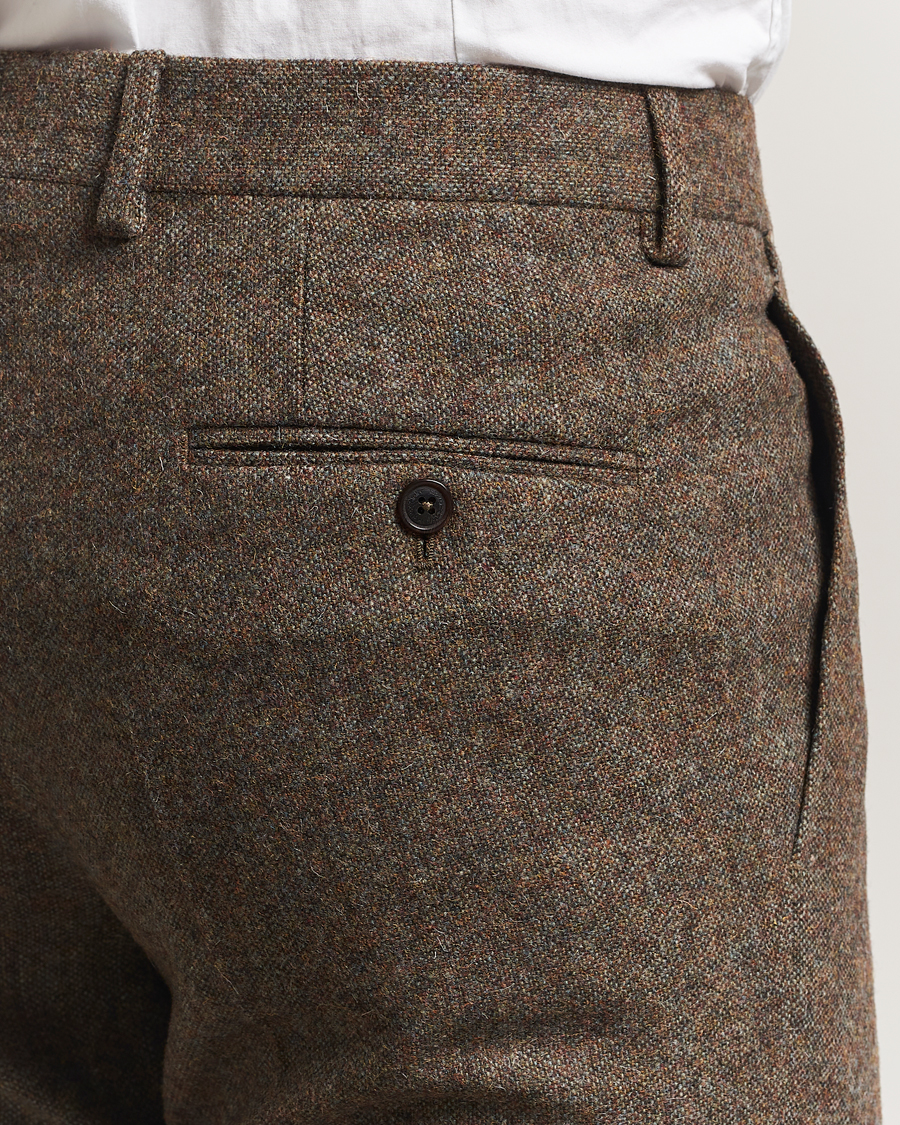 Men | Trousers | Walker Slater | Edward Shetland Wool Donegal Trousers Dark Green