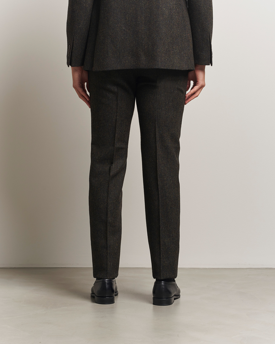Men | Trousers | Walker Slater | Edward Shetland Wool Donegal Trousers Dark Brown