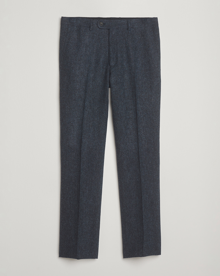Men | Blazers | Walker Slater | Edward Shetland Wool Donegal Trousers Navy