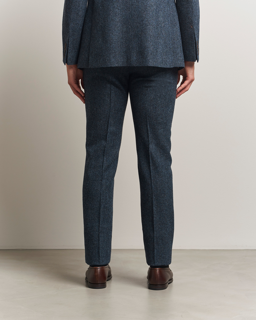 Men | Blazers | Walker Slater | Edward Shetland Wool Donegal Trousers Navy