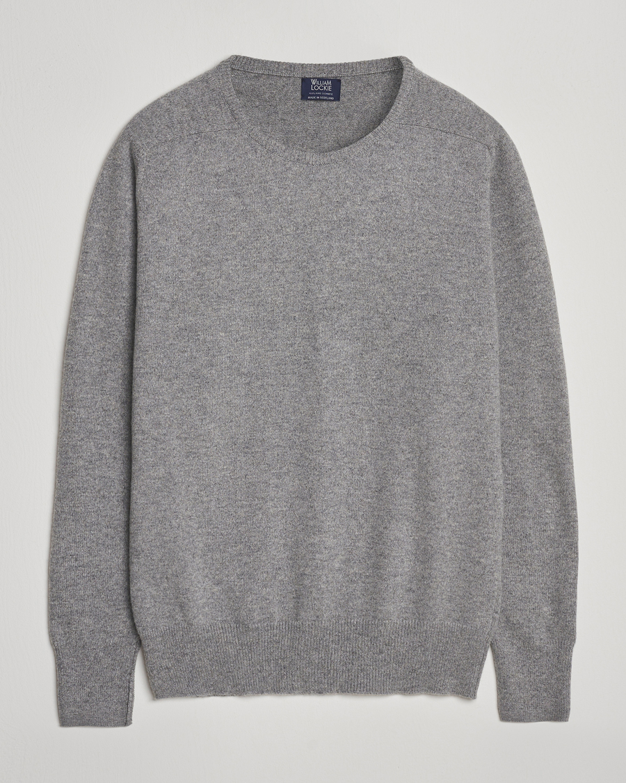 Men | Sweaters & Knitwear | William Lockie | Melrose Cashmere Crew Neck Grey