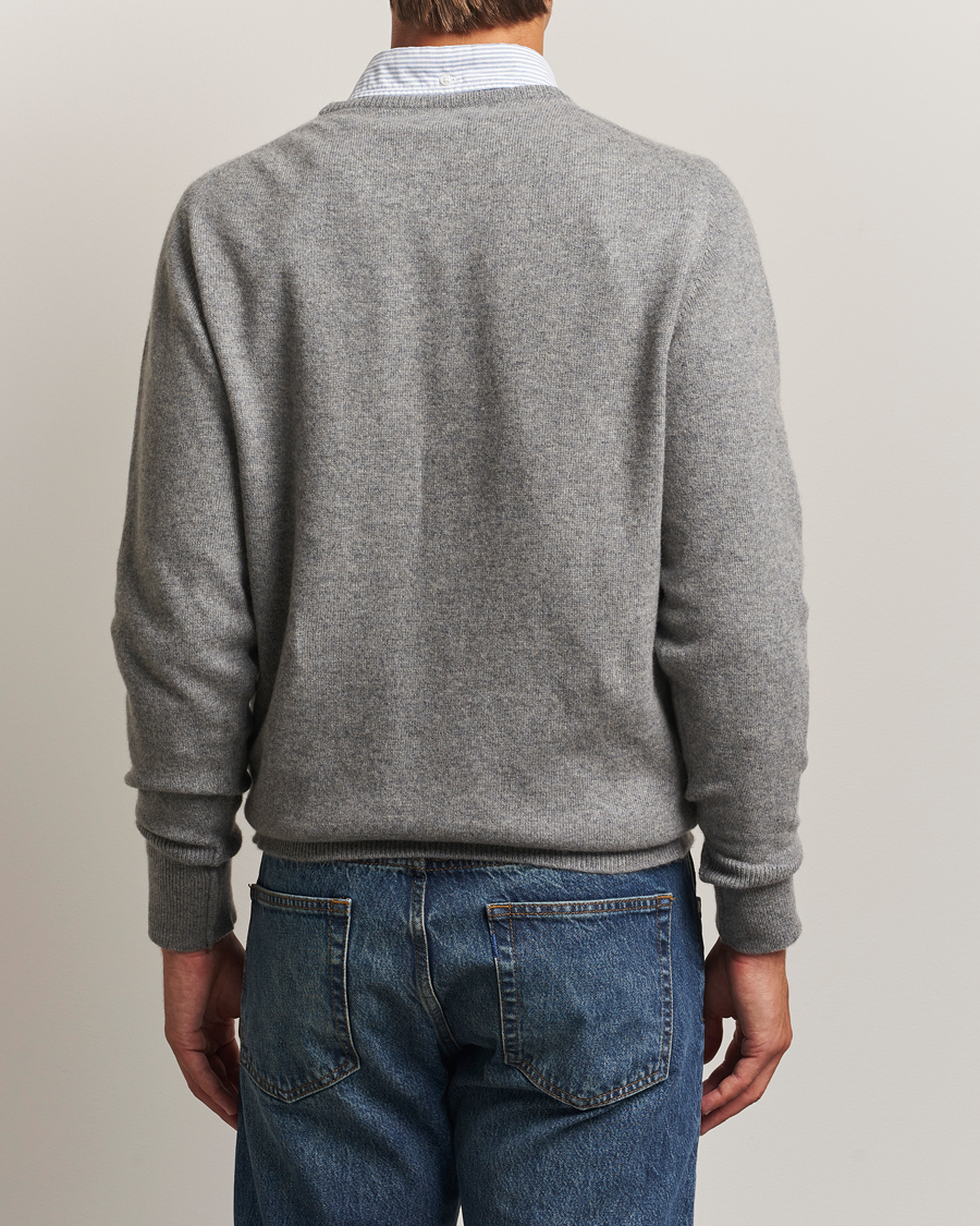 Men | Sweaters & Knitwear | William Lockie | Melrose Cashmere Crew Neck Grey