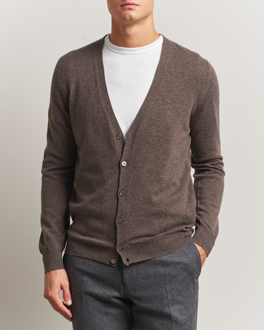 Men | Sweaters & Knitwear | Gran Sasso | Wool/Cashmere Cardigan Brown Melange