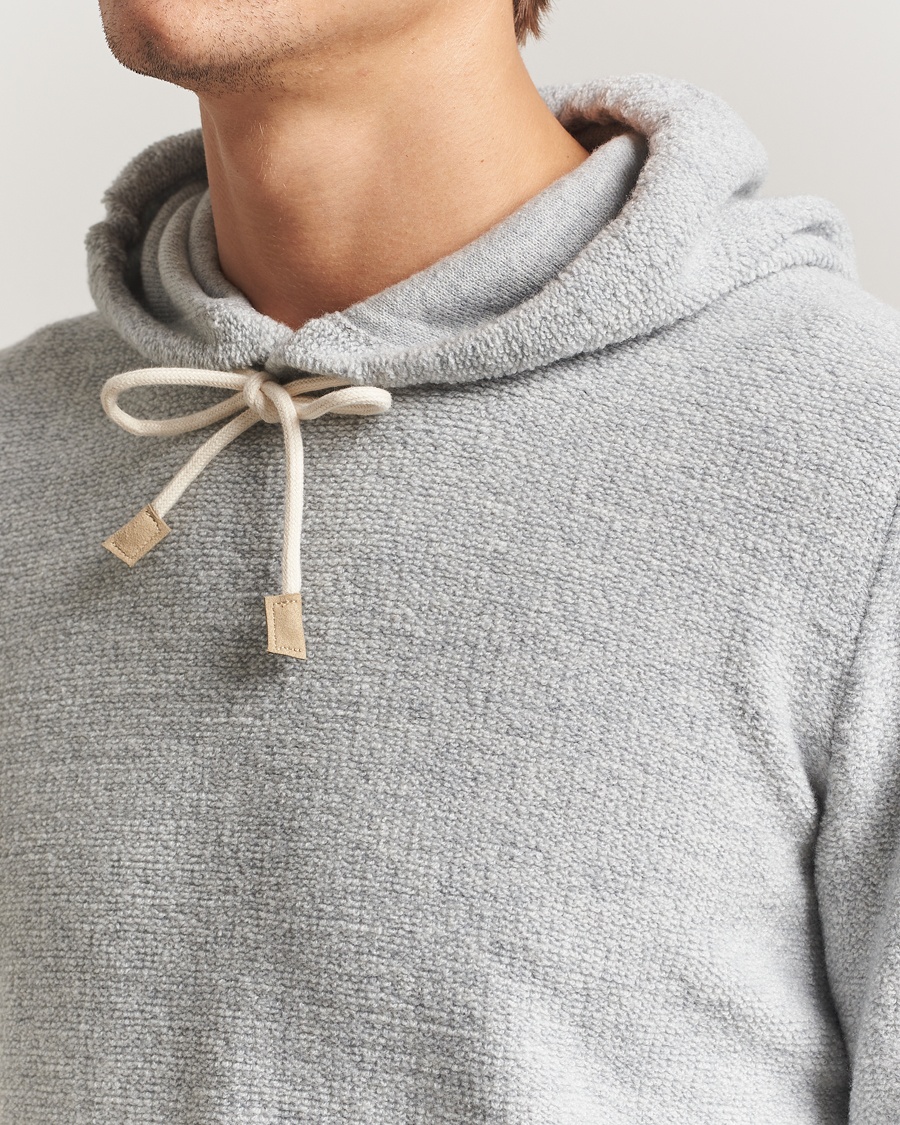 Men | Sweaters & Knitwear | Gran Sasso | Boiled Wool Hoodie Light Grey Melange
