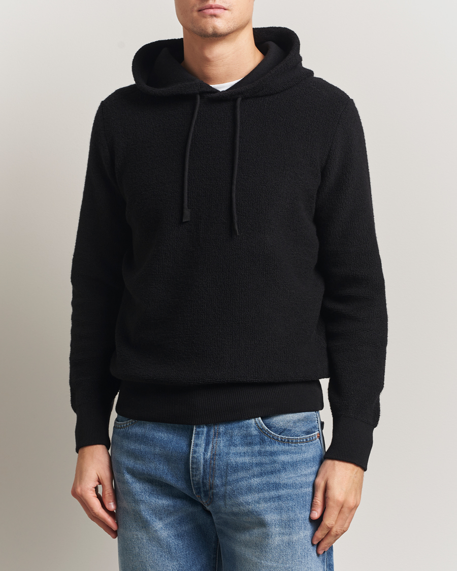 Men | Sweaters & Knitwear | Gran Sasso | Boiled Wool Hoodie Black