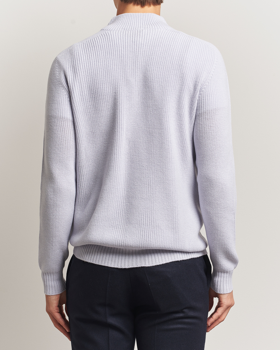 Men | Sweaters & Knitwear | Gran Sasso | Rainwool Half Zip Light Lavendel