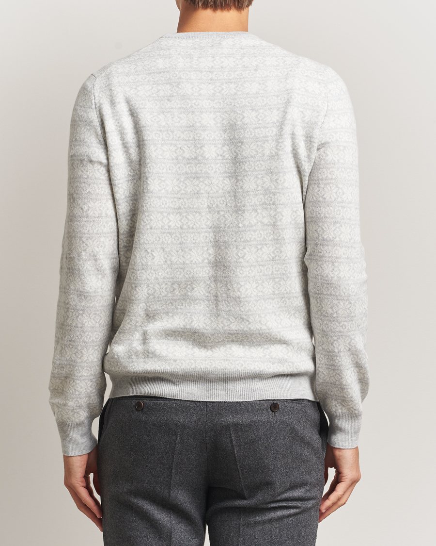 Men | Sweaters & Knitwear | Gran Sasso | Wool/Cashmere Fairisle Sweater Light Grey Melange