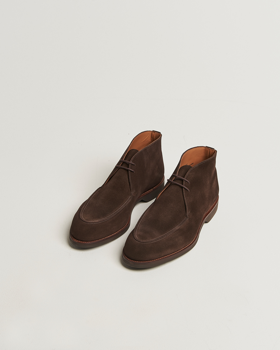 Men | Boots | Crockett & Jones | Bibury Chukka Boot Dark Brown Suede
