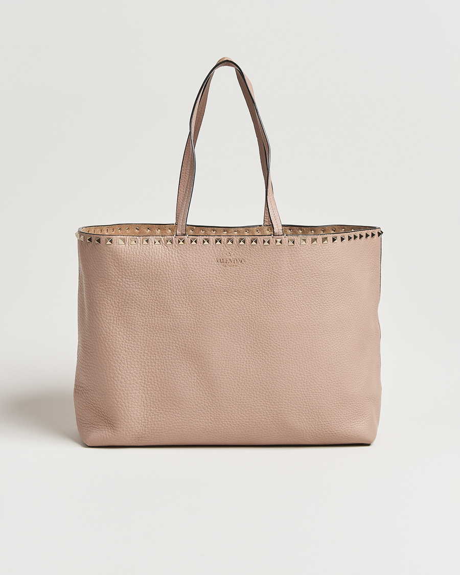 Men | Pre-Owned & Vintage Bags | Valentino Pre-Owned | Medium Rockstud Tote Bag Poudre