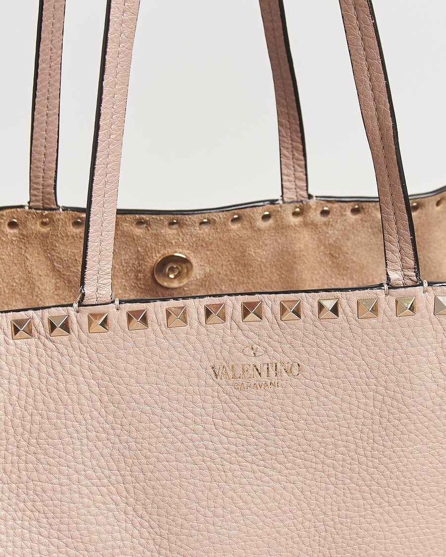 Men | Pre-Owned & Vintage Bags | Valentino Pre-Owned | Medium Rockstud Tote Bag Poudre
