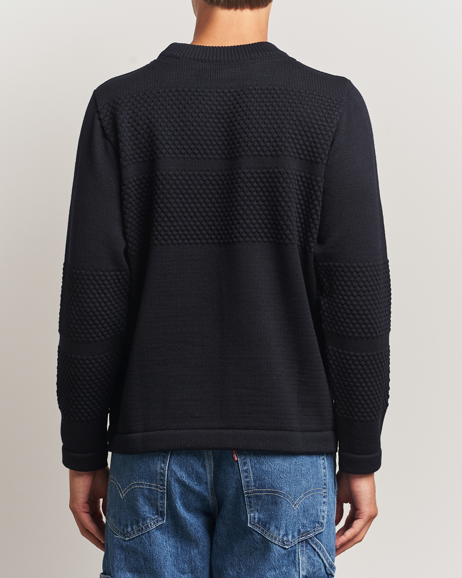 Men | Sweaters & Knitwear | S.N.S. Herning | Fisherman Wool Crew Neck Navy