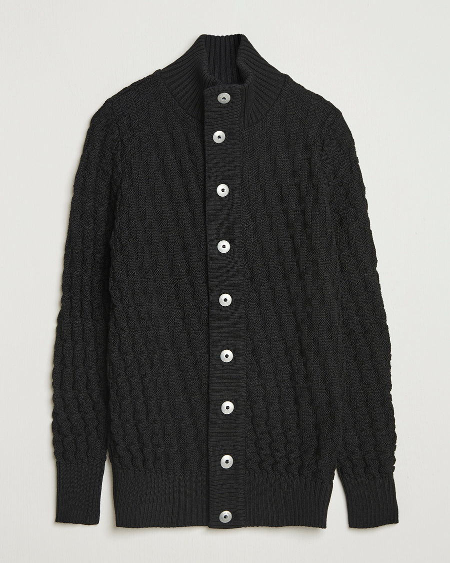 Men | Sweaters & Knitwear | S.N.S. Herning | Stark Wool Cable Cardigan Black
