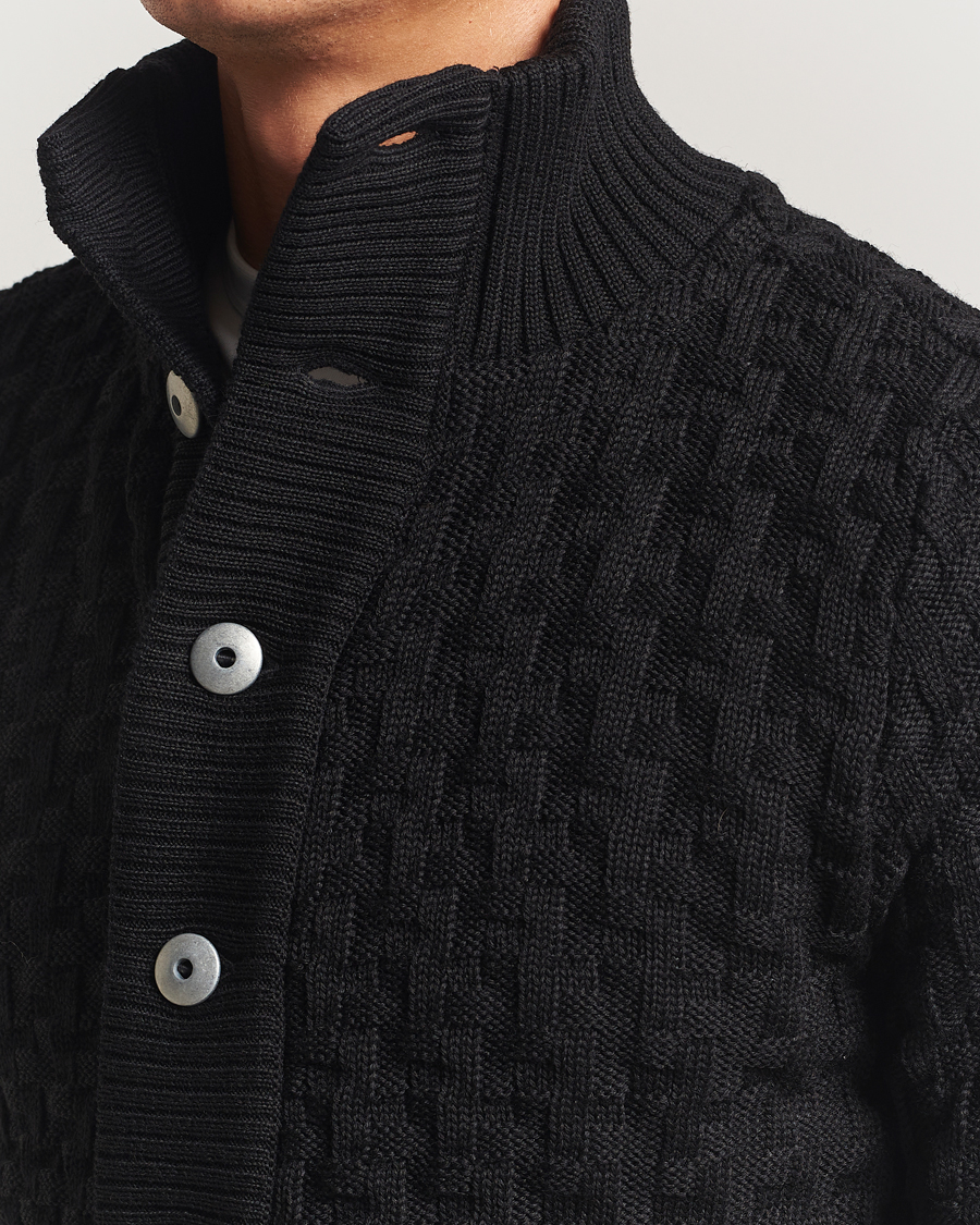 Men | Sweaters & Knitwear | S.N.S. Herning | Stark Wool Cable Cardigan Black