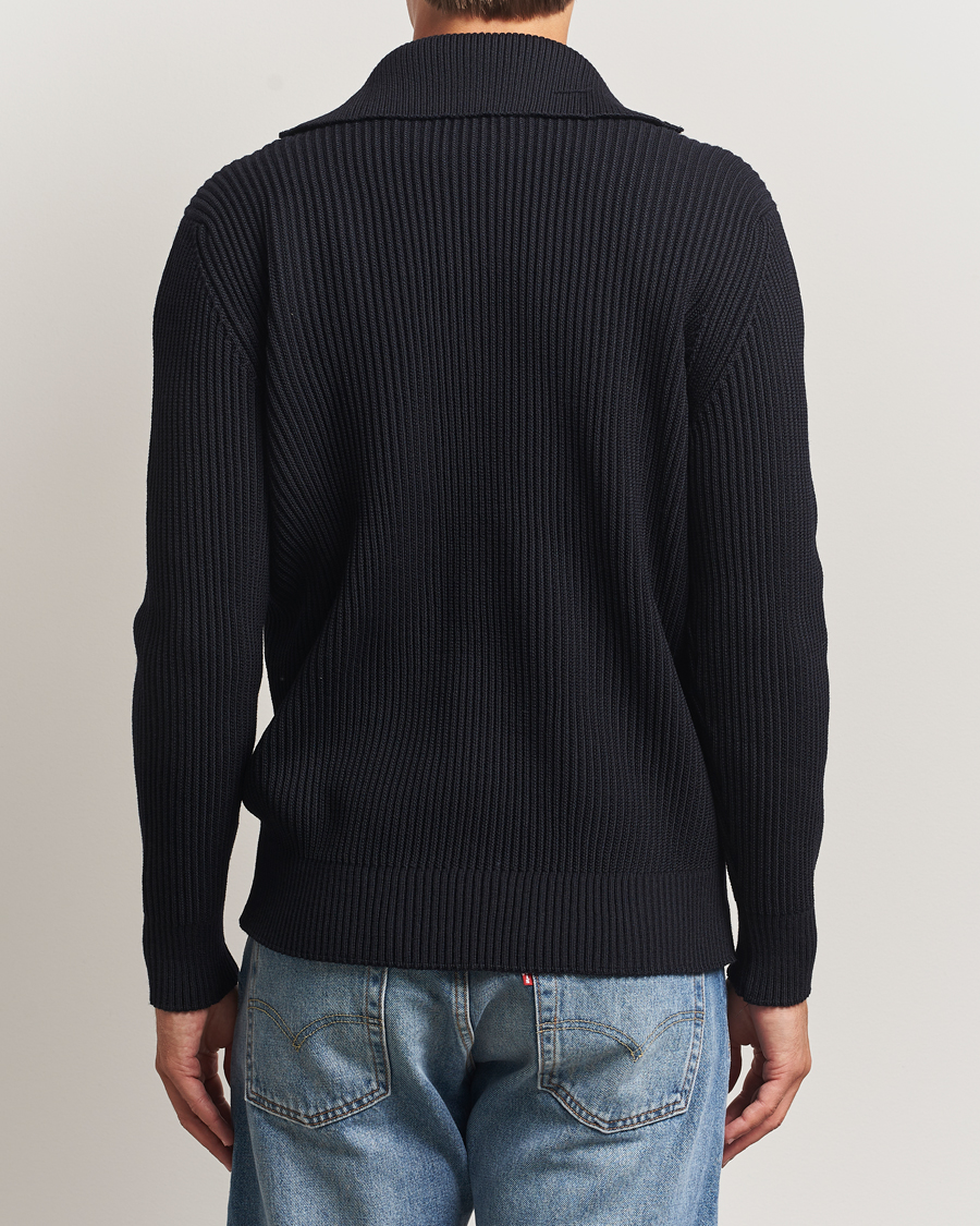 Men | Sweaters & Knitwear | S.N.S. Herning | Fender Short Zip Navy Blue