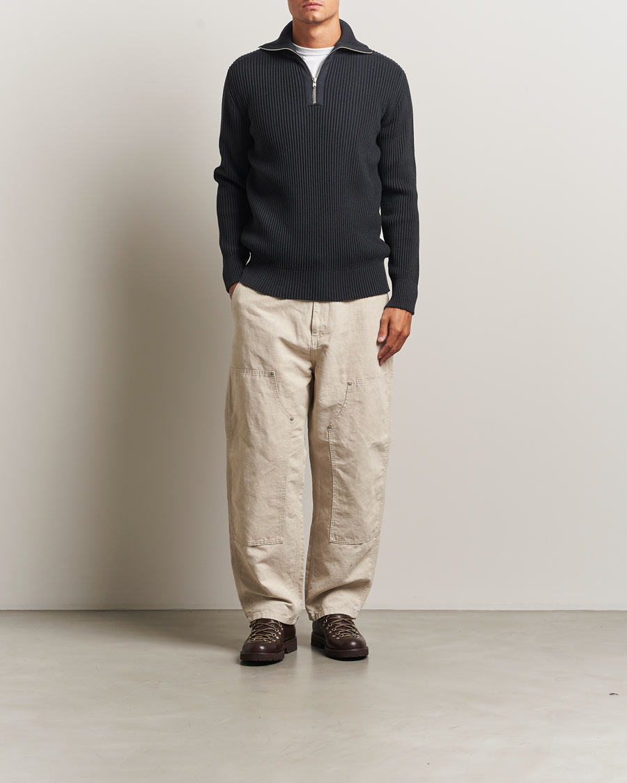 Men | Sweaters & Knitwear | S.N.S. Herning | Fender Wool Half-Zip Molten Grey