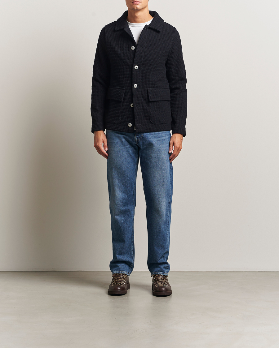 Men | Sweaters & Knitwear | S.N.S. Herning | Wool Chore Jacket Navy