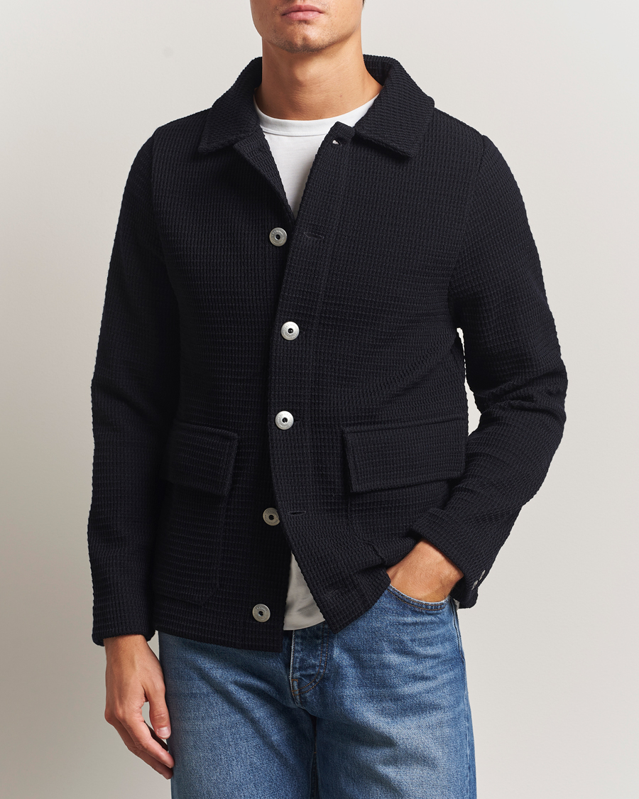 Men | Sweaters & Knitwear | S.N.S. Herning | Wool Chore Jacket Navy