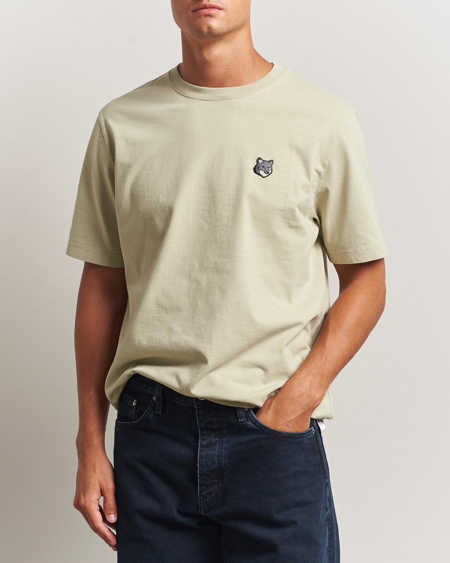 Men | T-Shirts | Maison Kitsuné | Grey Fox Head T-Shirt Stone Beige