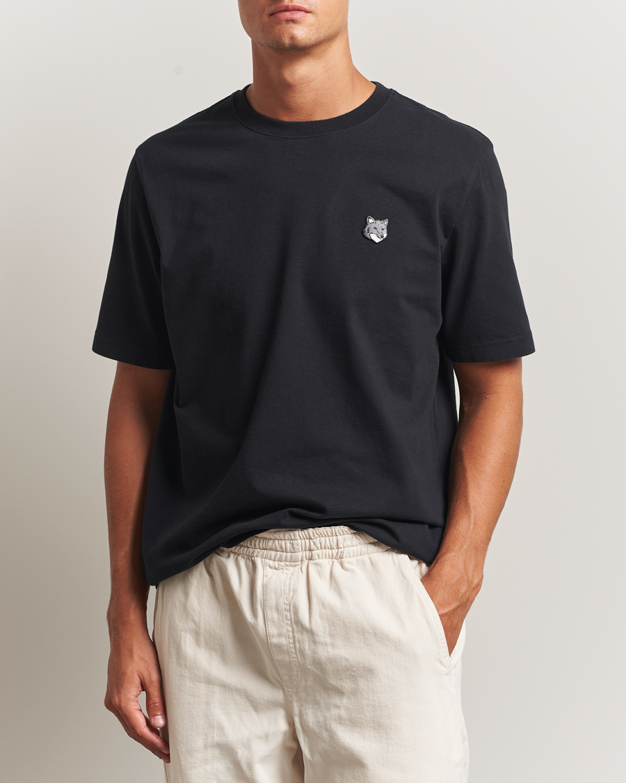 Men | T-Shirts | Maison Kitsuné | Grey Fox Head T-Shirt Black