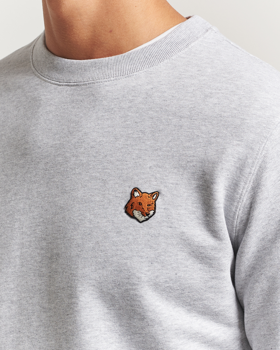 Men | Sweaters & Knitwear | Maison Kitsuné | Fox Head Sweatshirt Light Grey Melange