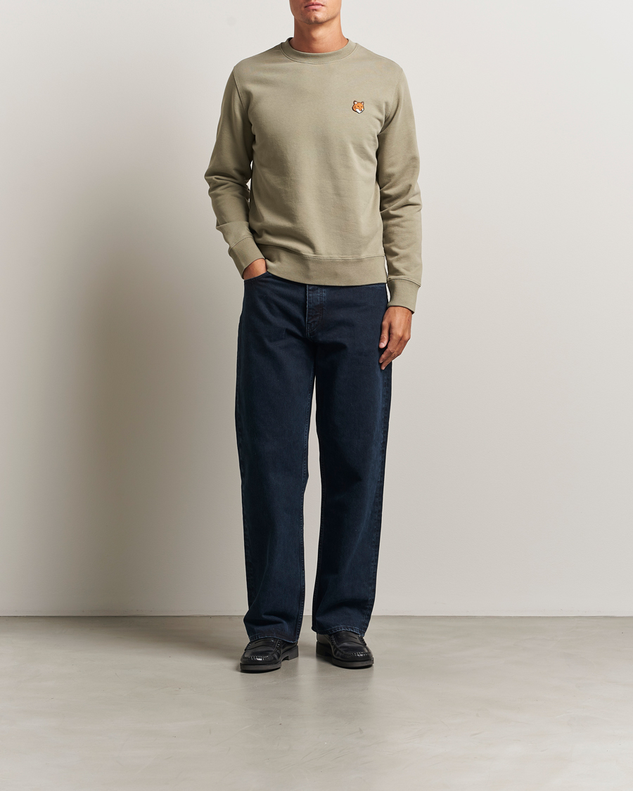 Men | Sweaters & Knitwear | Maison Kitsuné | Fox Head Sweatshirt Laurel Green