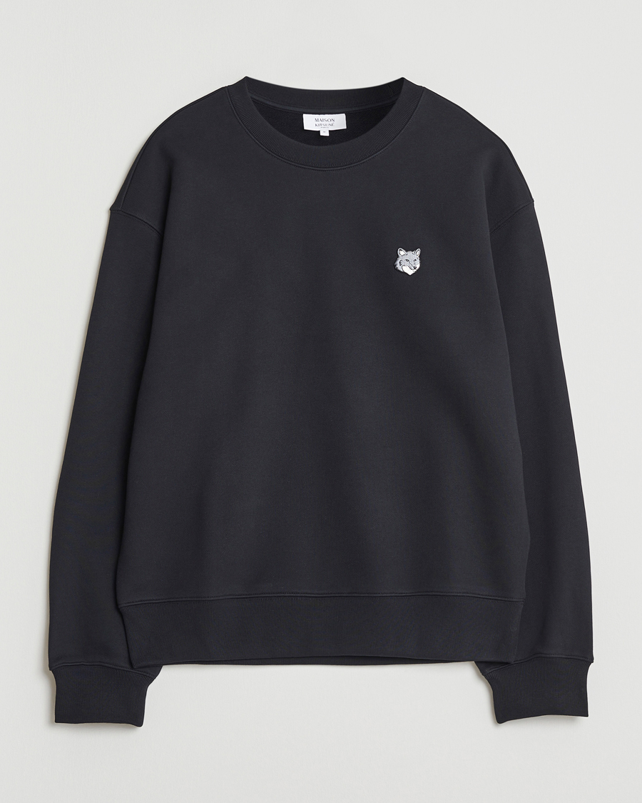 Men | Sweaters & Knitwear | Maison Kitsuné | Grey Fox Head Sweatshirt Black