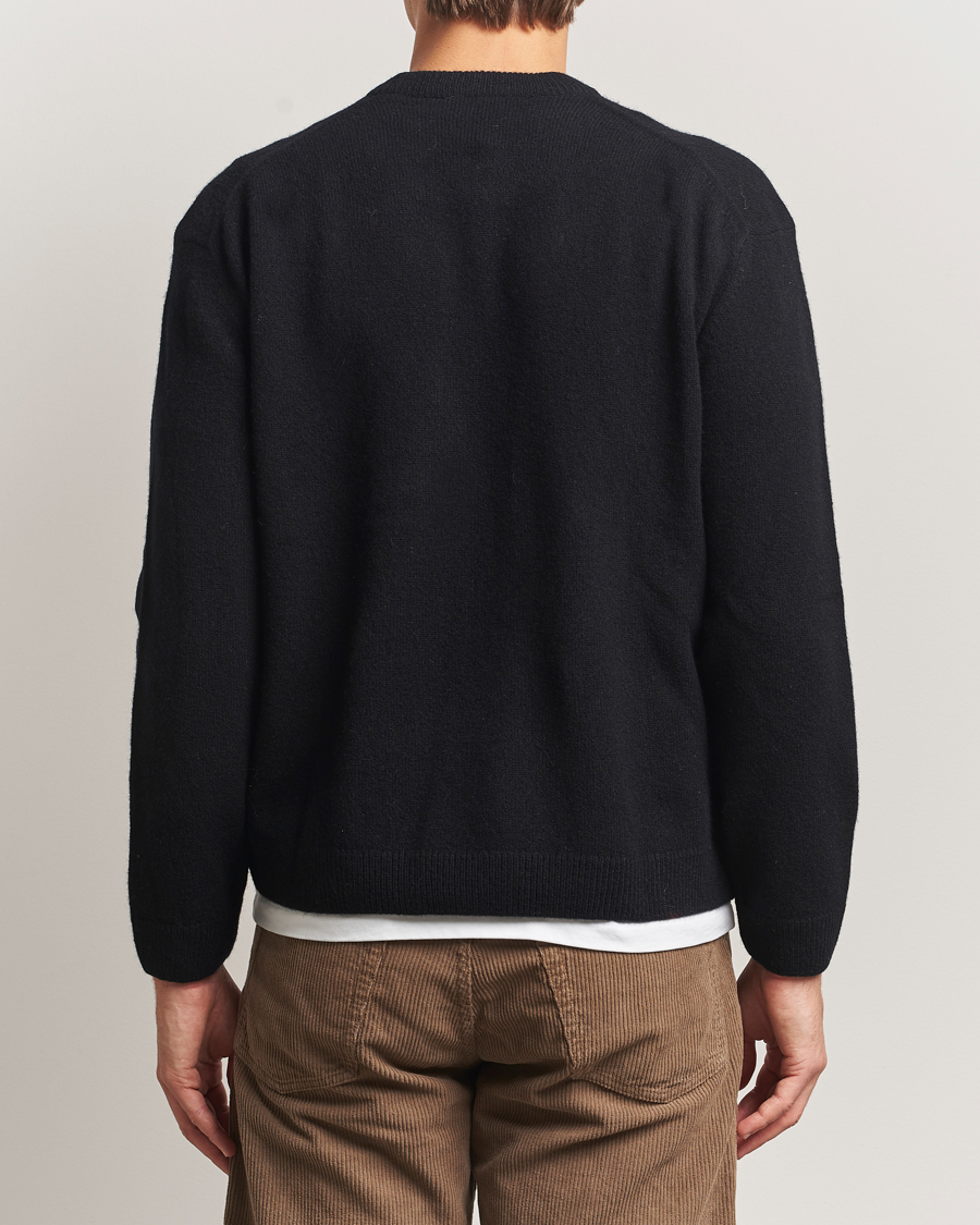 Men | Sweaters & Knitwear | Maison Kitsuné | Grey Fox Head Lambswool Sweater Black