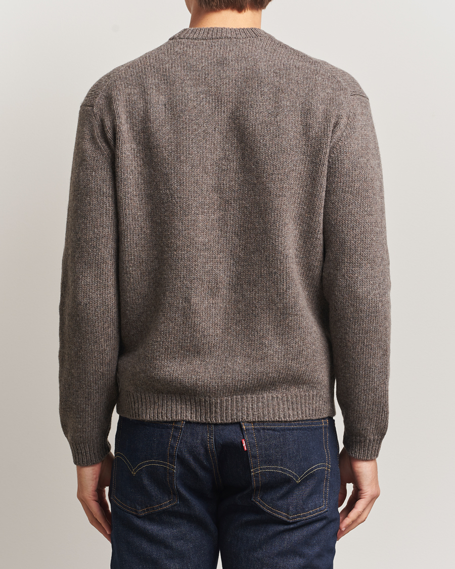 Men | Sweaters & Knitwear | Maison Kitsuné | Dressed Fox Wool Knitted Sweater Dark Grey Melange