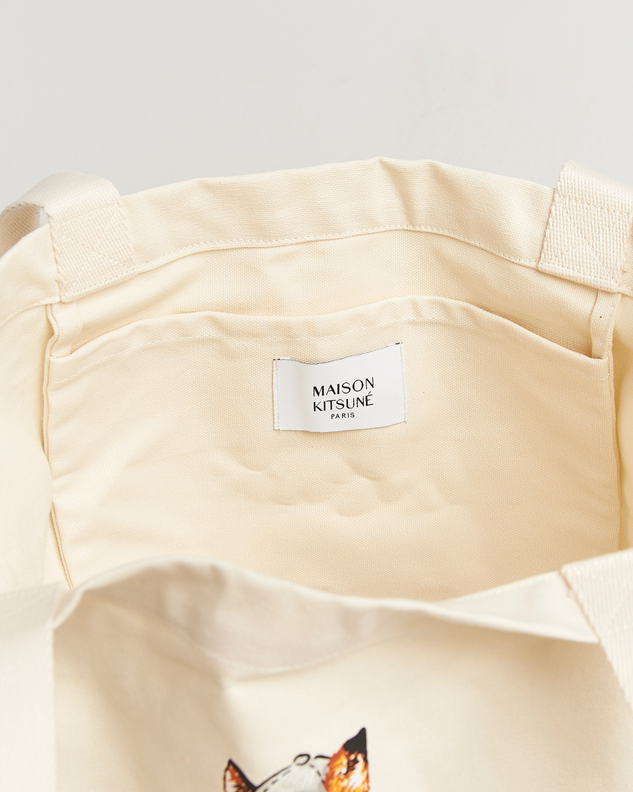 Men | Bags | Maison Kitsuné | Dressed Fox Tote Bag Ecru