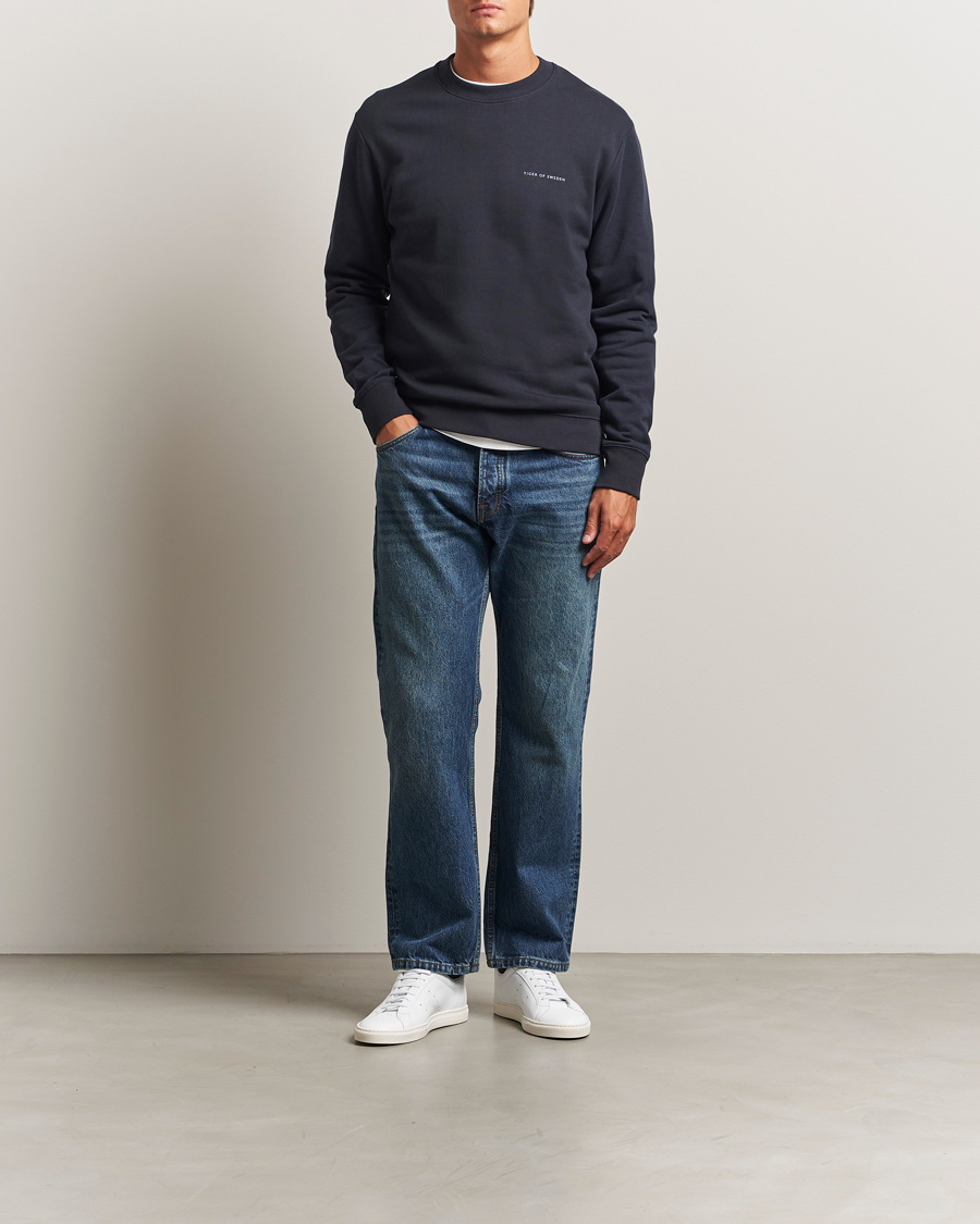 Men | Sweaters & Knitwear | Tiger of Sweden | Emerson Crew Neck Sweatshirt Light Ink