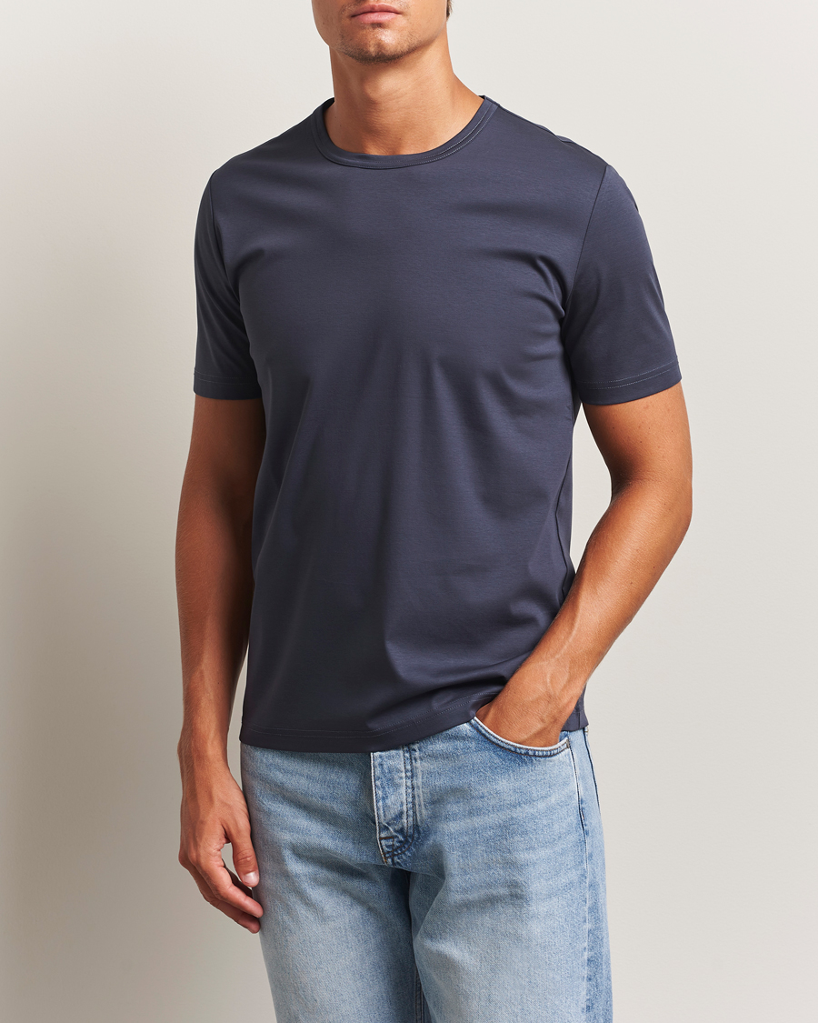 Men | T-Shirts | Tiger of Sweden | Olaf Mercerized Cotton T-Shirt Light Ink