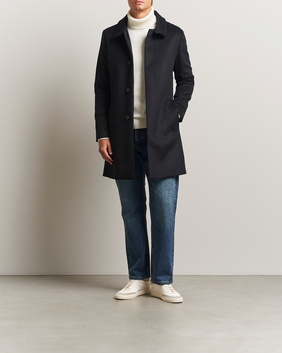 Men | Coats & Jackets | Tiger of Sweden | Aleric Wool/Cashmere Stand Up Coat Black
