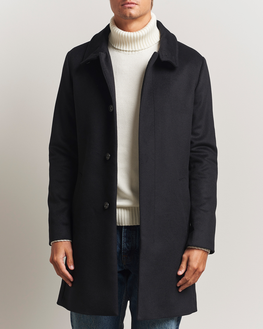Men | Coats & Jackets | Tiger of Sweden | Aleric Wool/Cashmere Stand Up Coat Black