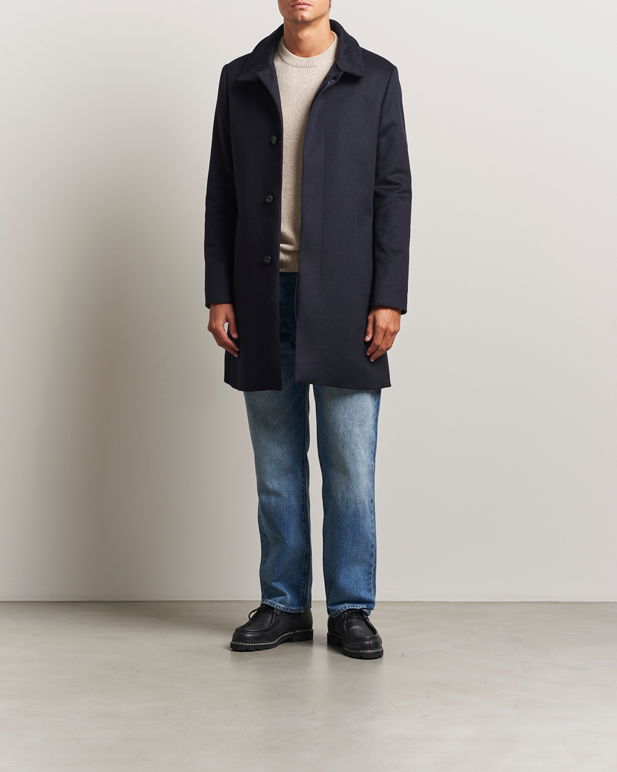 Men | Coats & Jackets | Tiger of Sweden | Aleric Wool/Cashmere Stand Up Coat Light Ink