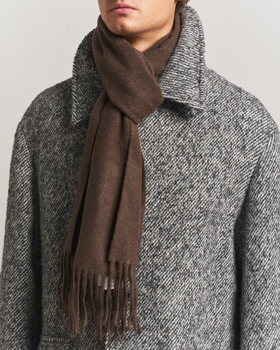 Men | Scarves | Tiger of Sweden | Sylan Wool Scarf Brown Olive
