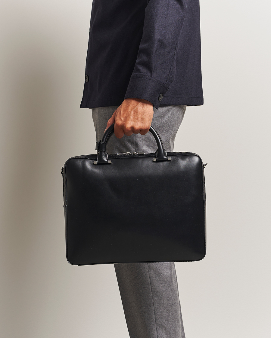 Men | Bags | Tiger of Sweden | Valise Smooth Leather Briefcase Black