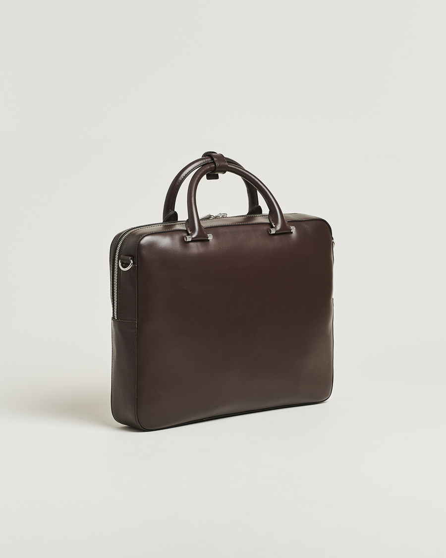 Men | Bags | Tiger of Sweden | Valise Smooth Leather Briefcase Dark Brown