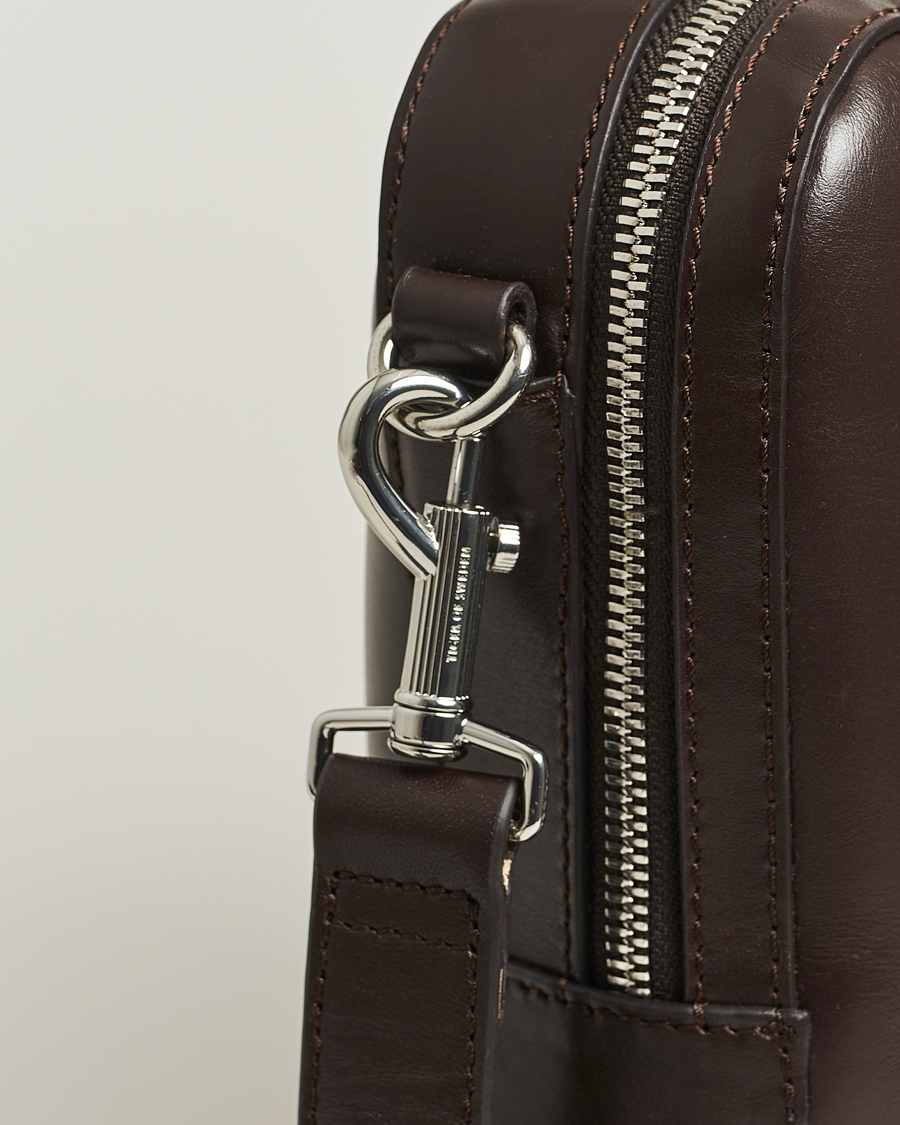 Men | Bags | Tiger of Sweden | Valise Smooth Leather Briefcase Dark Brown
