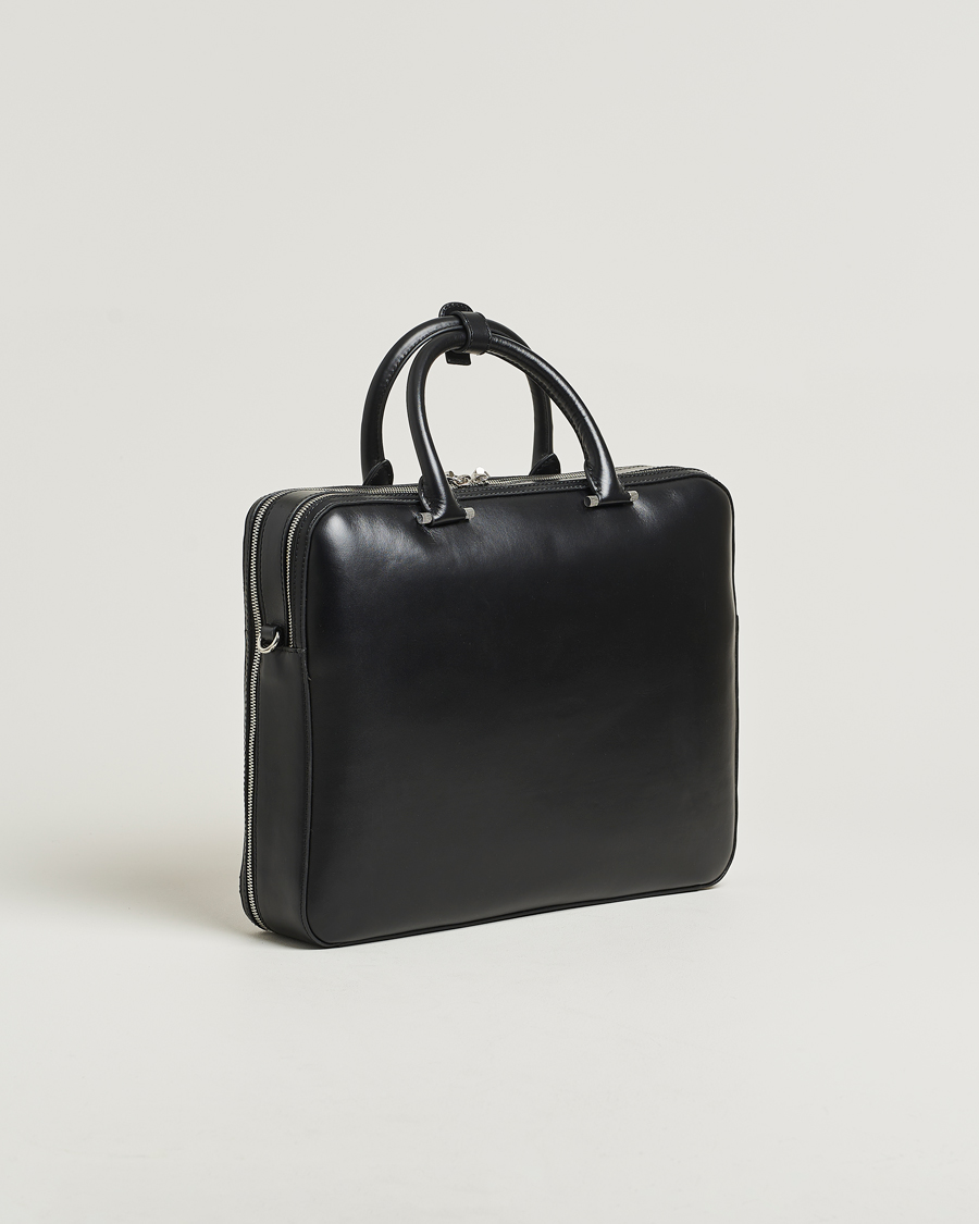 Men | Bags | Tiger of Sweden | Valise Smooth Leather Double Zip Briefcase Black
