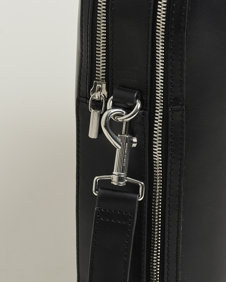 Men | Bags | Tiger of Sweden | Valise Smooth Leather Double Zip Briefcase Black