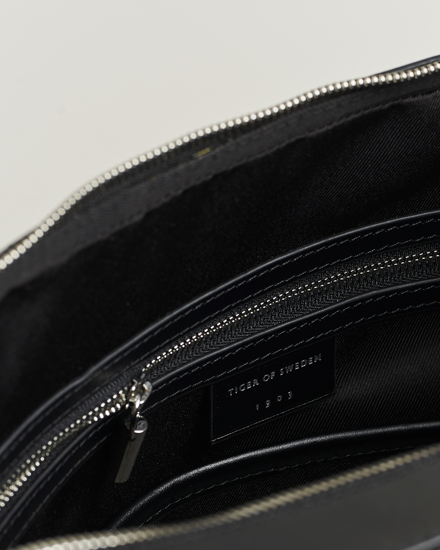 Men | Bags | Tiger of Sweden | Valise Smooth Leather Double Zip Briefcase Black