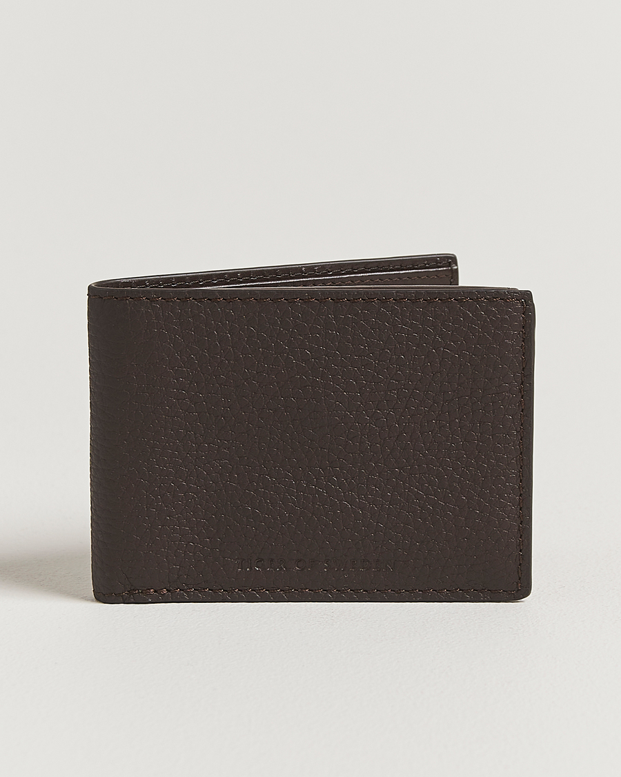 Men | Wallets | Tiger of Sweden | Wald Grainer Leather Wallet Dark Brown