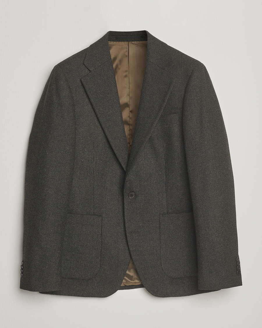 Men | Blazers | Tiger of Sweden | Easer Wool Pepita Blazer Midnight Green
