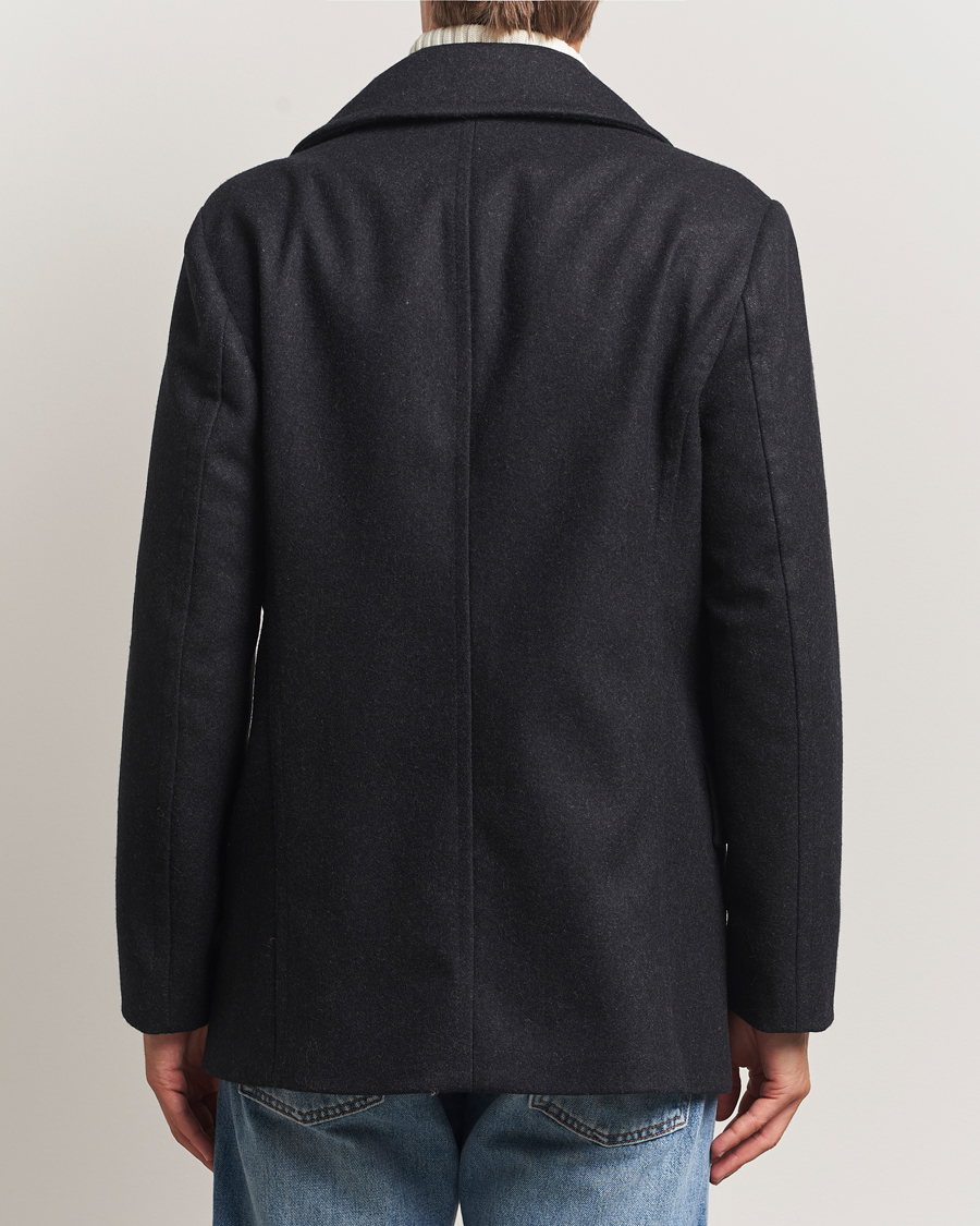 Men | Coats & Jackets | Tiger of Sweden | Mahler Wool/Cashmere Peacoat Charcoal