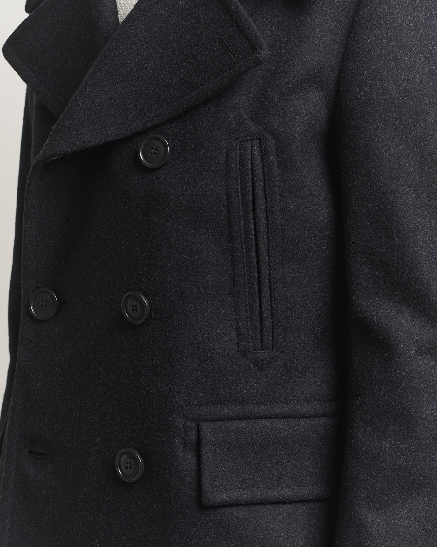 Men | Coats & Jackets | Tiger of Sweden | Mahler Wool/Cashmere Peacoat Charcoal