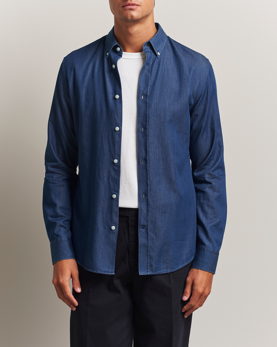 Men | Shirts | Tiger of Sweden | Adley Slim Fit Denim Shirt Medium Blue