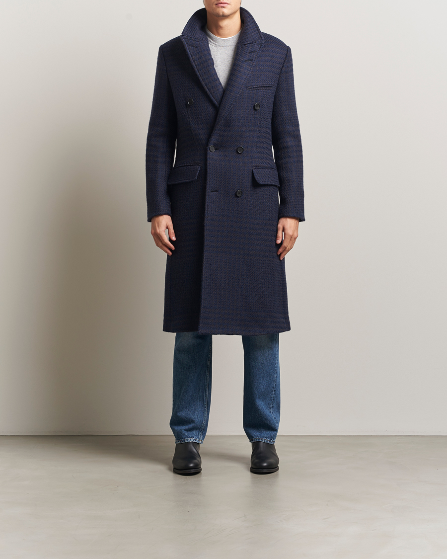 Men | Coats & Jackets | Tiger of Sweden | Hennri Swedish Wool Double Breasted Coat Light Ink