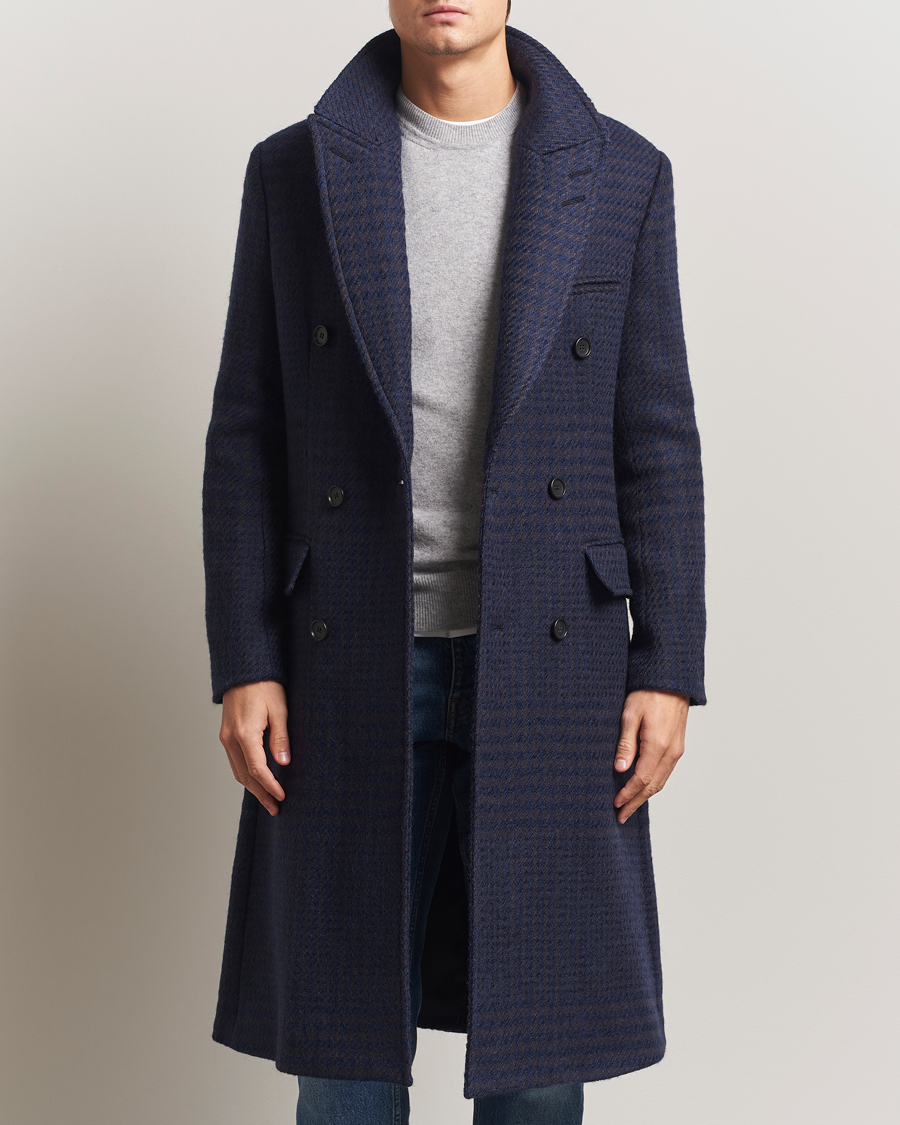 Men | Coats & Jackets | Tiger of Sweden | Hennri Swedish Wool Double Breasted Coat Light Ink
