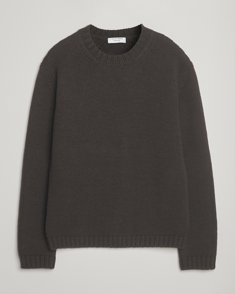 Men | Sweaters & Knitwear | Tiger of Sweden | Gregory Swedish Wool Knitted Sweater Triumph Steel