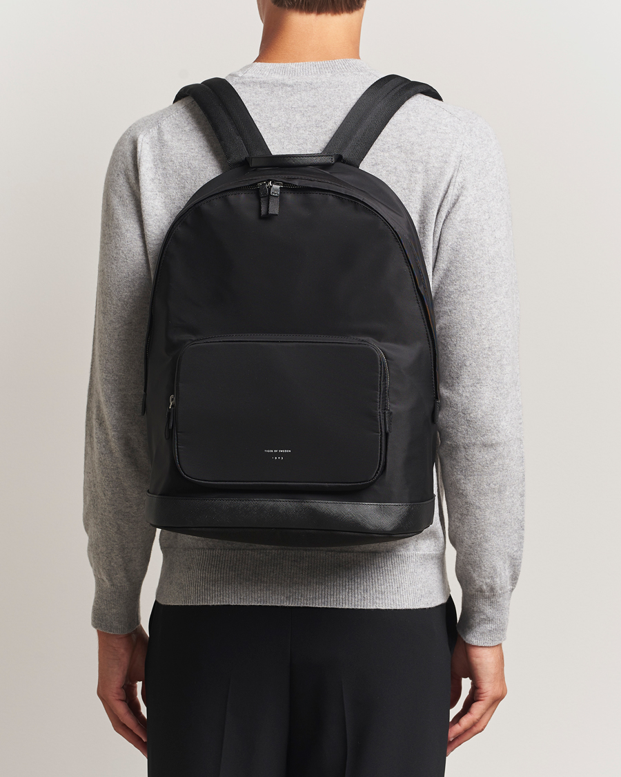 Men | Bags | Tiger of Sweden | Dorsu Nylon Backpack Black
